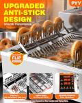 PYY Commercial Mini Donut Machine - 4 Row Fully Automatic Commercial Donut Maker Machine, 1800 Pcs/Hr, Upgraded Anti-Stick Donut Fryer Machine, Makes Mini DIA 1.18"-1.97" Donut, 5.5L Hopper, 1800W