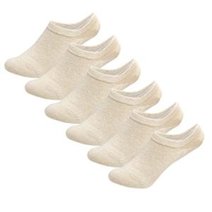 MAGIARTE Cotton No Show Socks Low Cut Athletic Running Cycling Sports Liner Socks Non Slip Design Invisable Socks for Women and Men 6-PACK (Color#07M Beige)
