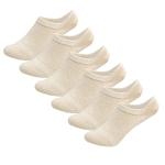 MAGIARTE Cotton No Show Socks Low Cut Athletic Running Cycling Sports Liner Socks Non Slip Design Invisable Socks for Women and Men 6-PACK (Color#07M Beige)