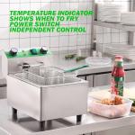 NUPANT Electric Deep Fryer with Timer 10L/10.6QT Commercial Deep Fryer with Basket and Lid, Temp Control, 1700W/110V Stainless Steel Single Oil Fryer Countertop Fryer for Home and Restaurant Use