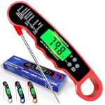 Meat Thermometer Digital, Instant Read Meat Thermometer with Backlight & Magnet for Kitchen, Beef, Grill, Turkey,IP67 Waterproof Cooking Thermometer，Suitable as Stocking Stuffers for Men
