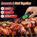 Meat Thermometer Digital, Instant Read Meat Thermometer with Backlight & Magnet for Kitchen, Beef, Grill, Turkey,IP67 Waterproof Cooking Thermometer，Suitable as Stocking Stuffers for Men