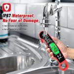 Meat Thermometer Digital, Instant Read Meat Thermometer with Backlight & Magnet for Kitchen, Beef, Grill, Turkey,IP67 Waterproof Cooking Thermometer，Suitable as Stocking Stuffers for Men