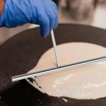 Crepe Spreader and Spatula Kit, Wood Handle Offset Spacula 12",Stainless Steel 7" & 5" T-Shaped Batter Spreaders, Pancake Tool, Crepes Turner Sticks Fit Any Crepe Pan Maker, Pack of 3