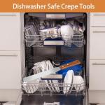 Crepe Spreader and Spatula Kit, Wood Handle Offset Spacula 12",Stainless Steel 7" & 5" T-Shaped Batter Spreaders, Pancake Tool, Crepes Turner Sticks Fit Any Crepe Pan Maker, Pack of 3