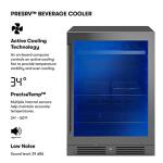 Zephyr 24" Wine Fridge & Beverage Refrigerator Single Zone Under Counter - Mini Wine Cooler Cellars Small Beer Cabinet Drink Chiller Freestanding with French Glass Door Black, 7 Bottles, 112 Cans