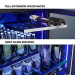 Zephyr 24" Wine Fridge & Beverage Refrigerator Single Zone Under Counter - Mini Wine Cooler Cellars Small Beer Cabinet Drink Chiller Freestanding with French Glass Door Black, 7 Bottles, 112 Cans