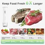 Mehomeli Compact Vacuum Sealer for Food (Vacuum Sealer Machine + 30 Reusable Vacuum Bags), Powerful Handheld Vacuum Sealer Machine, Seal Food 6X Fresh Longer, Portable & Wireless, Easy-Clean