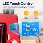 VIVOHOME 9 in 1 Multifunctional Stand Mixer with Fermentation, 6 Speed 7.5 Quart Kitchen Electric Food Mixer with Timer, Meat Grinder, Juice Blender, Vegetable Slicer, Pasta and Cookie Maker, Red