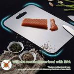 Stainless Steel Cutting Board,304L Stainless Steel Cutting Boards for Kitchen, Double Sided Food Grade, Titanium Cutting Mat Chopping Boards for Meat Fruit & Vegetable Various Cooking Tasks.