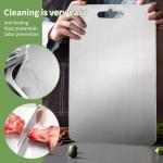 Stainless Steel Cutting Board,304L Stainless Steel Cutting Boards for Kitchen, Double Sided Food Grade, Titanium Cutting Mat Chopping Boards for Meat Fruit & Vegetable Various Cooking Tasks.
