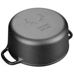EDGING CASTING Pre-Seasoned Cast Iron Dutch Oven Pot with Lid Dual Handle, Sourdough Bread Baking Pots， Round 7 Quart, Black