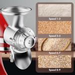 Metal Grain Mill Attachment for KitchenAid Stand Mixer, Flour Mill Grinder for Kitchen Aid Accessories and Attachments, Fit for Grinding Non-Oily Dry Grain Corn, Coffee Bean, Buckwheat, Oats, Millet