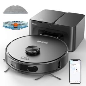Robot Vacuum and Mop, 3-in-1 Robotic Vacuum Cleaner with 70-Day Self-Emptying Base, 360° LiDAR Navigation, Smart Mapping & Auto-Return, 6000Pa Strong Suction for Pet Hair, Carpets & Hard Floors