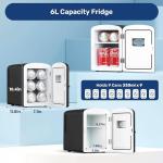 YSSOA 6L 9 Cans Compact Mini Fridge, Warmer and Cooler Portable Refrigerator with Observation Window, Freon-Free & Eco Friendly, Black