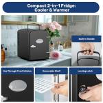 YSSOA 6L 9 Cans Compact Mini Fridge, Warmer and Cooler Portable Refrigerator with Observation Window, Freon-Free & Eco Friendly, Black