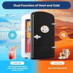 YSSOA 6L 9 Cans Compact Mini Fridge, Warmer and Cooler Portable Refrigerator with Observation Window, Freon-Free & Eco Friendly, Black
