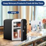 YSSOA 6L 9 Cans Compact Mini Fridge, Warmer and Cooler Portable Refrigerator with Observation Window, Freon-Free & Eco Friendly, Black
