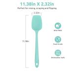 Heat Resistant Silicone Spoon Spatula: U-Taste 600ºF High Heat Flexible 11.38in Silicon Mixing Stirring Cooking Scraping Baking Bowl Scraper Seamless Spreader for Kitchen Nonstick Cookware (Aqua Sky)