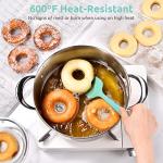 Heat Resistant Silicone Spoon Spatula: U-Taste 600ºF High Heat Flexible 11.38in Silicon Mixing Stirring Cooking Scraping Baking Bowl Scraper Seamless Spreader for Kitchen Nonstick Cookware (Aqua Sky)