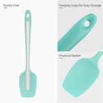 Heat Resistant Silicone Spoon Spatula: U-Taste 600ºF High Heat Flexible 11.38in Silicon Mixing Stirring Cooking Scraping Baking Bowl Scraper Seamless Spreader for Kitchen Nonstick Cookware (Aqua Sky)