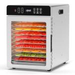 Food Dehydrator with 10 Stainless Steel Trays, 800W Fruit Dehydrator Machine with 24H Digital Timer & 194℉ Temperature Control, 4 Presets Menu Meat Dehydrator for Jerky, Herb, Mushroom, Beef