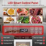 Food Dehydrator with 10 Stainless Steel Trays, 800W Fruit Dehydrator Machine with 24H Digital Timer & 194℉ Temperature Control, 4 Presets Menu Meat Dehydrator for Jerky, Herb, Mushroom, Beef