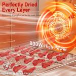 Food Dehydrator with 10 Stainless Steel Trays, 800W Fruit Dehydrator Machine with 24H Digital Timer & 194℉ Temperature Control, 4 Presets Menu Meat Dehydrator for Jerky, Herb, Mushroom, Beef