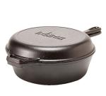 Lodge Pre-Seasoned 2-in-1 Cast Iron Combo Cooker - 3.2 Quart Deep Pot Cooker + 10.25 Inch Frying Pan - Use in the Oven, on the Stove, Grill, or Over a Campfire - Use to Sear, Sauté, Broil, Fry- Black