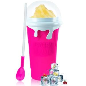 ROEDEER Large Slushie Cup 500ml,Frozen Magic Slushy Cup Maker,DIY Homemade Ice Cream,Milk Shake,Drinks Smoothie,Fruit Juice Slush Cup,Cool Stuff Gifts for Kids and Family - Pink