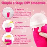 ROEDEER Large Slushie Cup 500ml,Frozen Magic Slushy Cup Maker,DIY Homemade Ice Cream,Milk Shake,Drinks Smoothie,Fruit Juice Slush Cup,Cool Stuff Gifts for Kids and Family - Pink