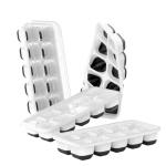 DOQAUS Ice Cube Trays 4 Pack, 40 pcs Silicone Ice Cubes Tray Maker with Spill-Resistant Removable Lid, Easy Release & Pop out, LFGB and BPA Free, Stackable Flexible, for Soup, Food, Cocktail, Coffee