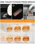25-IN-1 Bread Maker with Recipes, 2lb Automatic Bread Machine with Visible Lid, Automatic Nut Dispenser/One-Touch Control/13 Hours Delay Timer, Easy to Begin and High Success Rate for Homemade Bread