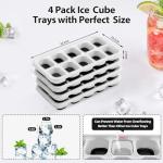 DOQAUS Ice Cube Trays 4 Pack, 40 pcs Silicone Ice Cubes Tray Maker with Spill-Resistant Removable Lid, Easy Release & Pop out, LFGB and BPA Free, Stackable Flexible, for Soup, Food, Cocktail, Coffee