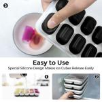 DOQAUS Ice Cube Trays 4 Pack, 40 pcs Silicone Ice Cubes Tray Maker with Spill-Resistant Removable Lid, Easy Release & Pop out, LFGB and BPA Free, Stackable Flexible, for Soup, Food, Cocktail, Coffee