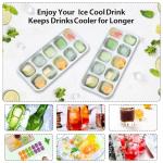 DOQAUS Ice Cube Trays 4 Pack, 40 pcs Silicone Ice Cubes Tray Maker with Spill-Resistant Removable Lid, Easy Release & Pop out, LFGB and BPA Free, Stackable Flexible, for Soup, Food, Cocktail, Coffee
