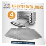 Toaster Oven Liners for Bottom of Oven (4 Pack) Reusable Non-Stick Heat Resistant Toaster Liners, Compatible with Ninja, Cuisinart, Emeril Lagasse & More, Toaster Mat, 12"x12" (Silver)