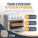 Toaster Oven Liners for Bottom of Oven (4 Pack) Reusable Non-Stick Heat Resistant Toaster Liners, Compatible with Ninja, Cuisinart, Emeril Lagasse & More, Toaster Mat, 12"x12" (Silver)