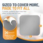 Toaster Oven Liners for Bottom of Oven (4 Pack) Reusable Non-Stick Heat Resistant Toaster Liners, Compatible with Ninja, Cuisinart, Emeril Lagasse & More, Toaster Mat, 12"x12" (Silver)