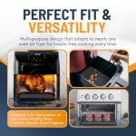 Toaster Oven Liners for Bottom of Oven (4 Pack) Reusable Non-Stick Heat Resistant Toaster Liners, Compatible with Ninja, Cuisinart, Emeril Lagasse & More, Toaster Mat, 12"x12" (Silver)