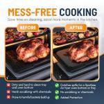 Toaster Oven Liners for Bottom of Oven (4 Pack) Reusable Non-Stick Heat Resistant Toaster Liners, Compatible with Ninja, Cuisinart, Emeril Lagasse & More, Toaster Mat, 12"x12" (Silver)