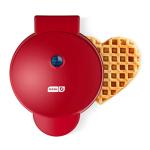 Dash Express 8” Waffle Maker for Waffles, Paninis, Hash Browns + other Breakfast, Lunch, or Snacks, with Easy Clean, Dual Non-Stick Surfaces - Red Heart