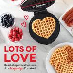 Dash Express 8” Waffle Maker for Waffles, Paninis, Hash Browns + other Breakfast, Lunch, or Snacks, with Easy Clean, Dual Non-Stick Surfaces - Red Heart