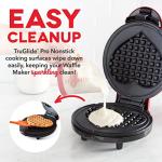 Dash Express 8” Waffle Maker for Waffles, Paninis, Hash Browns + other Breakfast, Lunch, or Snacks, with Easy Clean, Dual Non-Stick Surfaces - Red Heart
