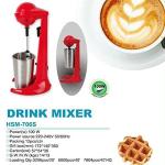 Red Handheld Electric Milkshake Maker, Mini Automatic Drink Cream Mixer Blender Single Head Stainless Steel Milk Shaker Machine