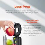 Rosewill Cold Press Juicer, 4.72" Wide Feed Chute Juice Extractor Machine, High Juice Yield, Slow Masticating Juicer for Whole Vegetables & Fruits