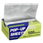Biocean 500 Pre-Cut Aluminum Foil Sheets, 12" x 10.75" Pop-Up Foil Sheets for Restaurant Use, Disposable Food Wrapping for Burritos, Hot Dogs, and Sandwiches