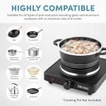 Aroma Single Burner Hot Plate - Black Metal