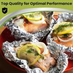 Biocean 500 Pre-Cut Aluminum Foil Sheets, 12" x 10.75" Pop-Up Foil Sheets for Restaurant Use, Disposable Food Wrapping for Burritos, Hot Dogs, and Sandwiches