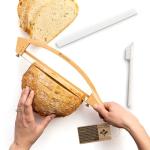 Adjustable Bread Knife for Homemade Bread - Bread Cutter with 1/2-inch and 1-inch Thickness Guides - 17-inch Bread Knife - Bow Design Easy to Cutting Even Slices for Baguettes and Sandwiches and More